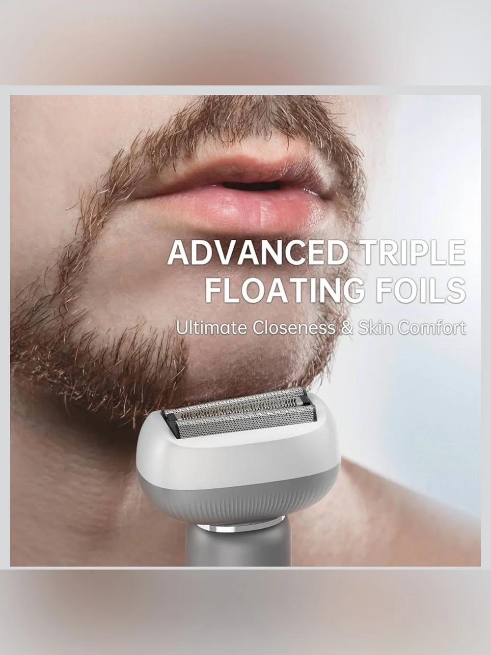 New Electric Shaver for Men with Floating Arc 3-Blade, 9000 RPM, Magnetic Head,